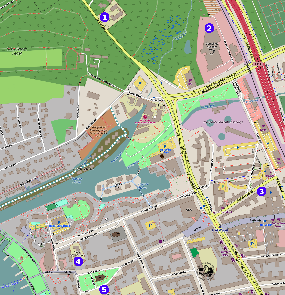 Karte der Kitas, mit denen wir kooperieren Karte: OpenStreetMap