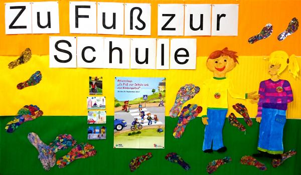 Plakat zur Aktionswoche »Zu Fuss zur Schule«